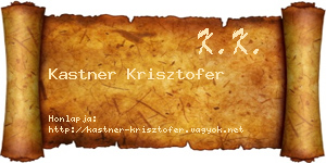 Kastner Krisztofer névjegykártya
